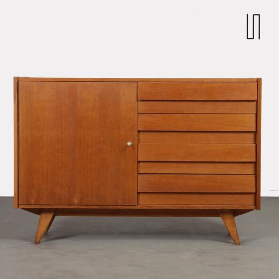 Image 1 of Alter Eichenholzschrank Modell U-458 von Jiri Jiroutek, 1960