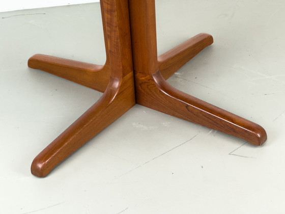 Image 1 of Danish Round Teak Dining Table With Extension, 1970S