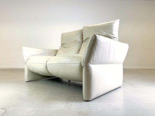 Koinor Sofa Elena Couch Klappbar Zweisitzer Leder Weiß Design