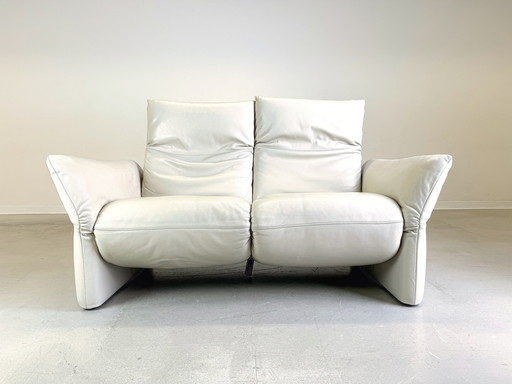 Koinor Sofa Elena Couch Klappbar Zweisitzer Leder Weiß Design