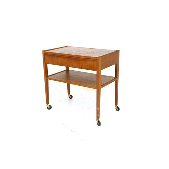 Image 1 of Vintage Teakholz Serviertisch auf Rädern, Dänemark 1960