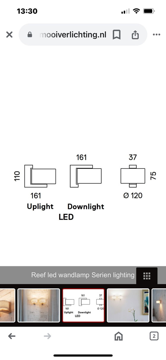 Image 1 of Serien Lightning Reef Wandleuchte Led