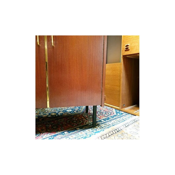 Image 1 of Vintage Schreibtisch aus Teakholz und schwarzem Metall