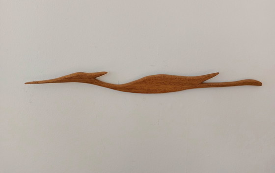 Image 1 of Vintage Teak Holz Wand Vogel