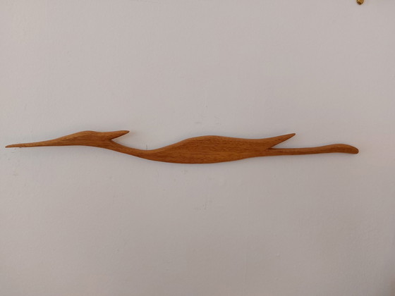 Image 1 of Vintage Teak Holz Wand Vogel