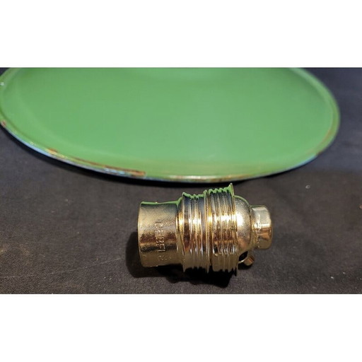 Emaillierte Untertassen-Hängelampe, 1930