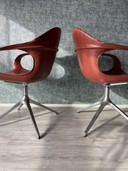 2x italienische Design-Ledersessel