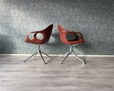 2x italienische Design-Ledersessel