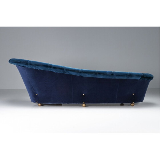 Image 1 of Vintage-Sofa aus blauem Samt von Marzio Cecchi, 1970er Jahre