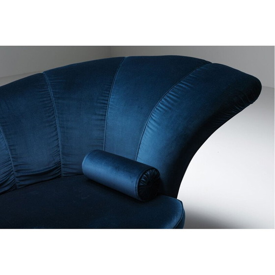 Image 1 of Vintage-Sofa aus blauem Samt von Marzio Cecchi, 1970er Jahre