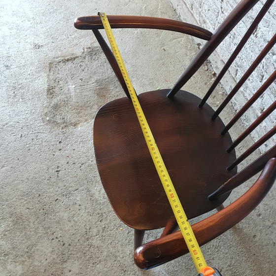 Image 1 of Utility Highback Sessel / Spijlstoel met armleuning - L.Ercolani