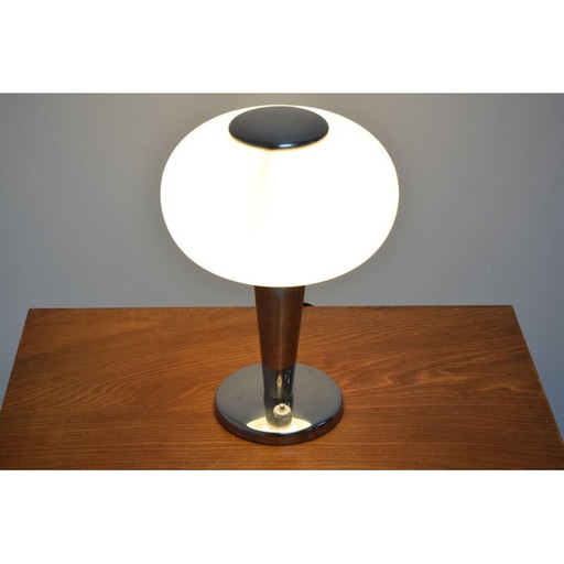 Vintage Art Deco Lampe aus Glas und Metall, Tschechoslowakei 1930