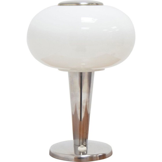 Image 1 of Vintage Art Deco Lampe aus Glas und Metall, Tschechoslowakei 1930