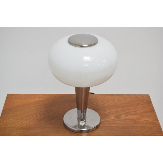 Image 1 of Vintage Art Deco Lampe aus Glas und Metall, Tschechoslowakei 1930