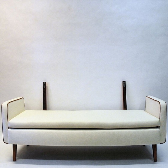 Image 1 of Sofa und Schlafsofa aus weißer Wolle von Ire Möbler Schweden 1950er Jahre