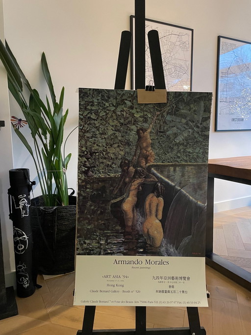 Armando Morales (1927-2011), "Art Asia '94" Neue Gemälde, Ausstellungsplakat, gedruckt in Italien