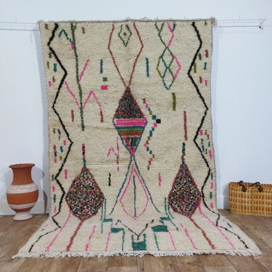 Image 1 of Marokkanischer Berberteppich aus Wolle Mehrfarbig - Tapis Marocain Berbère En Laine