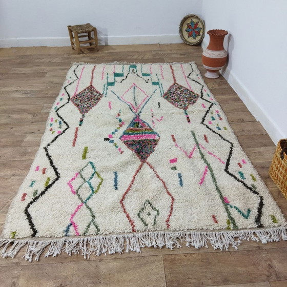 Image 1 of Marokkanischer Berberteppich aus Wolle Mehrfarbig - Tapis Marocain Berbère En Laine