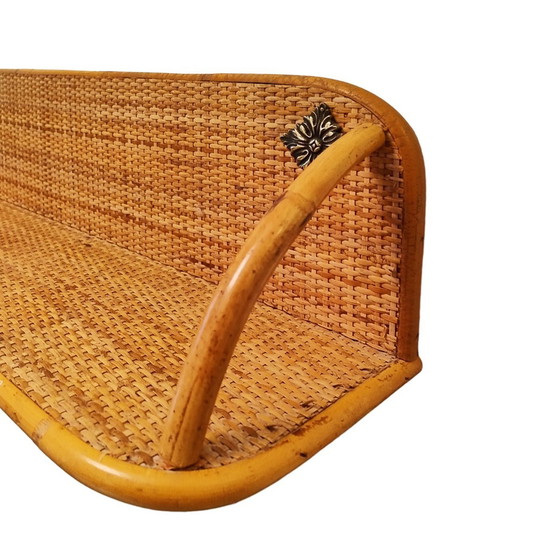Image 1 of 1960S Gorgeous Bamboo und Rattan Spiegel und Konsole. Hergestellt in Italien