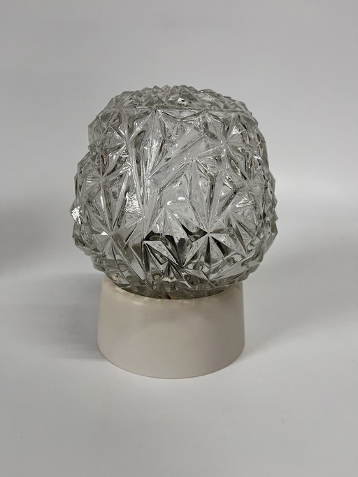 Vintage Siebziger Jahre Klarglas-Deckenlampe 'Diamond'