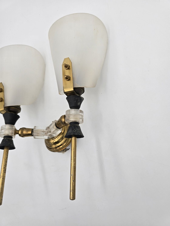 Image 1 of Wandleuchte Messing Und Plexiglas 70'S