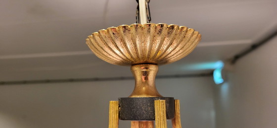 Image 1 of Mid Century Modern Dekorative Laterne Lampe mit Glas