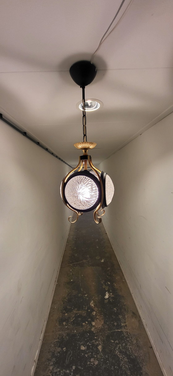 Image 1 of Mid Century Modern Dekorative Laterne Lampe mit Glas