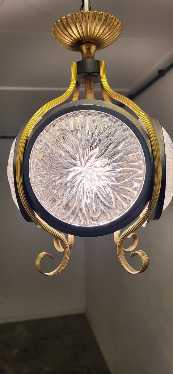 Image 1 of Mid Century Modern Dekorative Laterne Lampe mit Glas