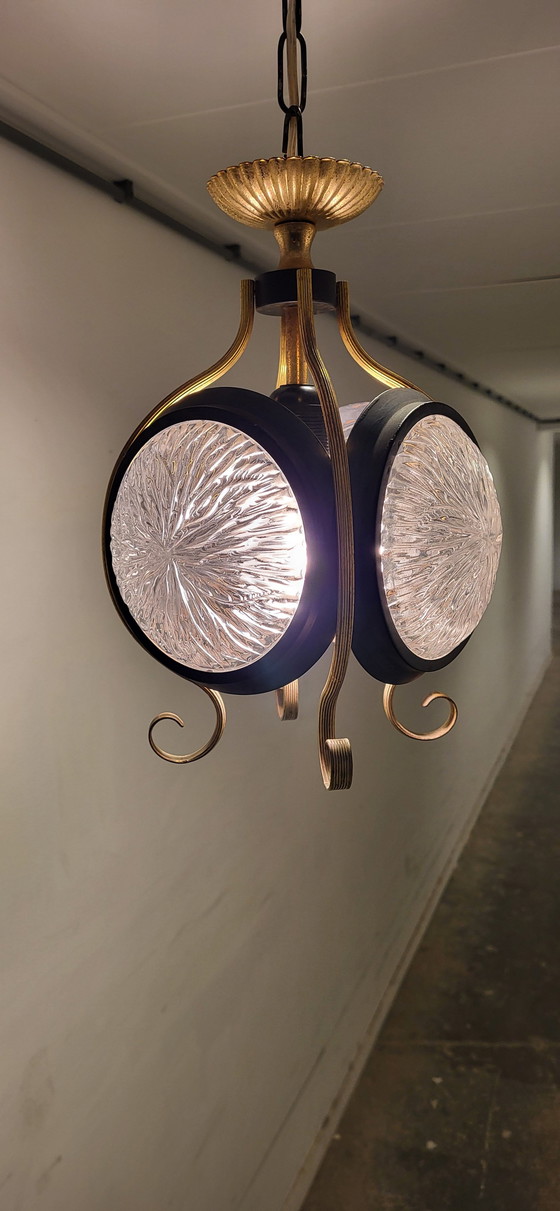 Image 1 of Mid Century Modern Dekorative Laterne Lampe mit Glas