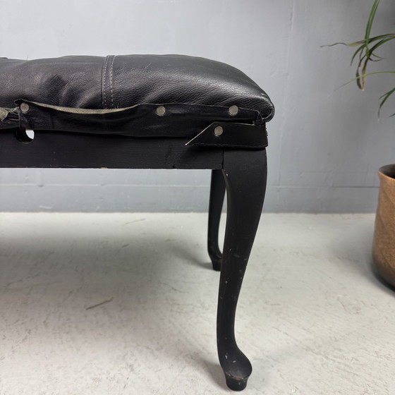 Image 1 of Einzigartiges Vintage Long Sofa Schwarzes Leder