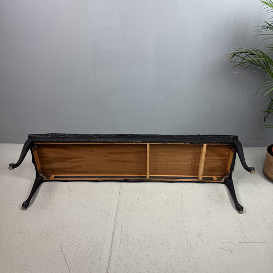 Image 1 of Einzigartiges Vintage Long Sofa Schwarzes Leder