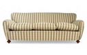 Dreisitziges Sofa mit Holzstruktur und gestreiftem Stoff, 1980er Jahre