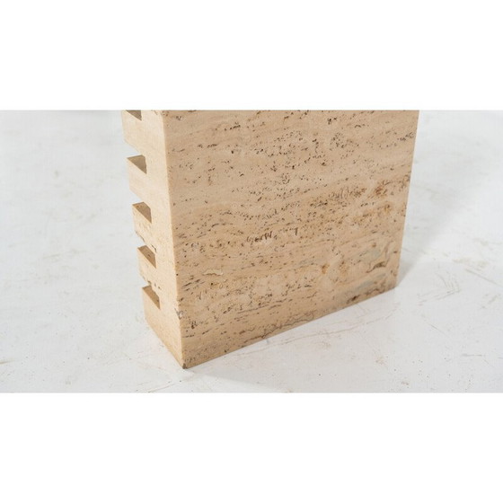 Image 1 of Vintage Couchtisch aus Glas und Travertin, Italien 1970