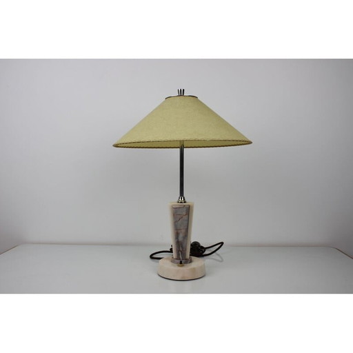 Vintage Tischlampe aus Marmor und Metall von Kámen Praha, 1950