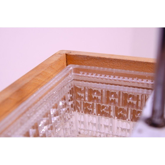 Image 1 of Hängeleuchte aus Glas und Chrom, Tschechoslowakei 1970