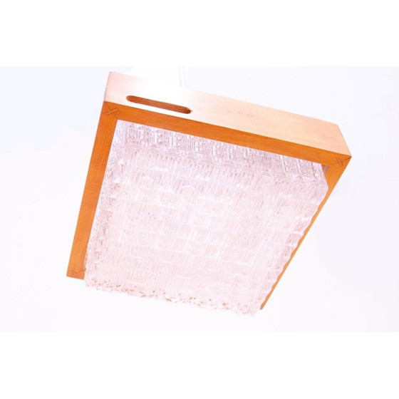 Image 1 of Hängeleuchte aus Glas und Chrom, Tschechoslowakei 1970