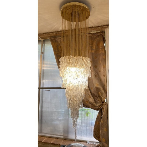Image 1 of Vintage-Kronleuchter aus Muranoglas von Venini, 1970