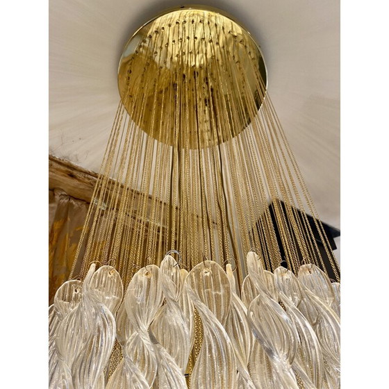 Image 1 of Vintage-Kronleuchter aus Muranoglas von Venini, 1970