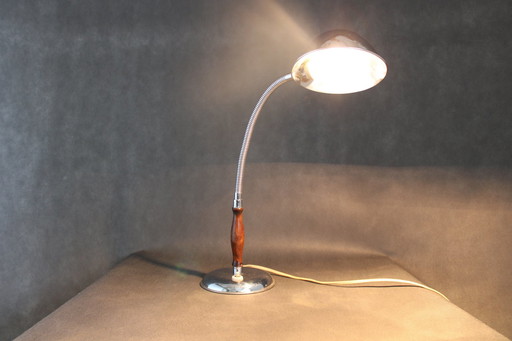 Mid Century Chrom Tischlampe, 1930S, Tschechoslowakei