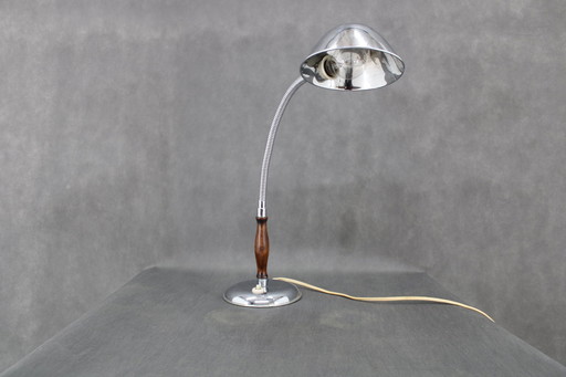 Mid Century Chrom Tischlampe, 1930S, Tschechoslowakei