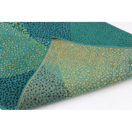 Image 1 of Grüner geometrischer Teppich im Vintage-Stil