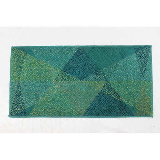 Grüner geometrischer Teppich im Vintage-Stil