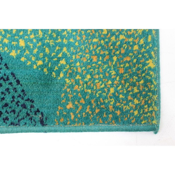Image 1 of Grüner geometrischer Teppich im Vintage-Stil