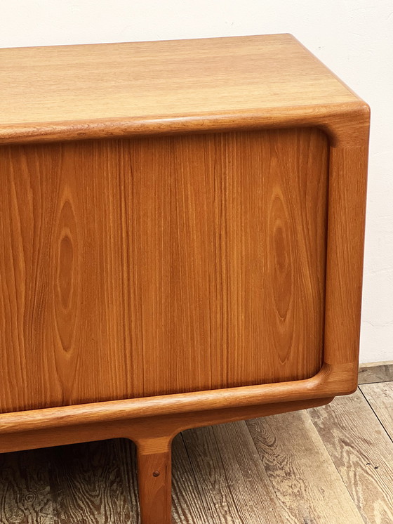 Image 1 of Mid Century Modernes dänisches Teakholz-Sideboard mit Tambour-Türen von Dyrlund, Dänemark