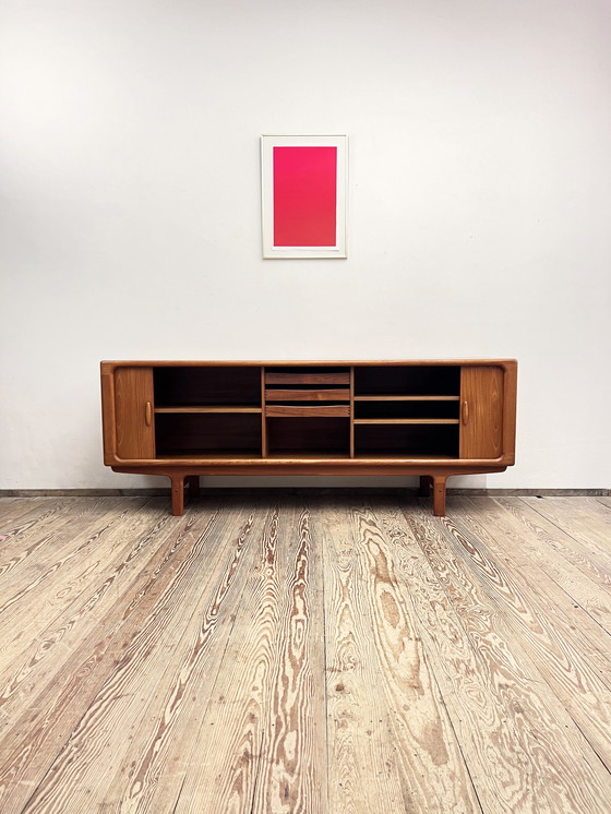 Image 1 of Mid Century Modernes dänisches Teakholz-Sideboard mit Tambour-Türen von Dyrlund, Dänemark