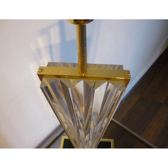 Image 1 of Mid-Century-Lampe aus Plexiglas und Messing - 1970er Jahre