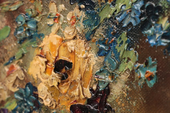 Image 1 of Gemälde Van J.Stein Feldstrauß mit schönem Holzrahmen 20. Jahrhundert.