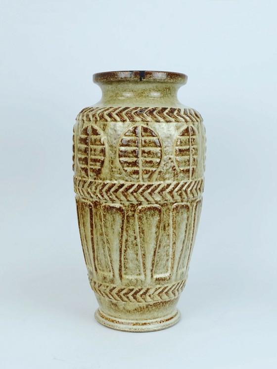 Image 1 of 1960er Jahre Bay Keramik Bodenvase 72 40 Vase mit Reliefmuster