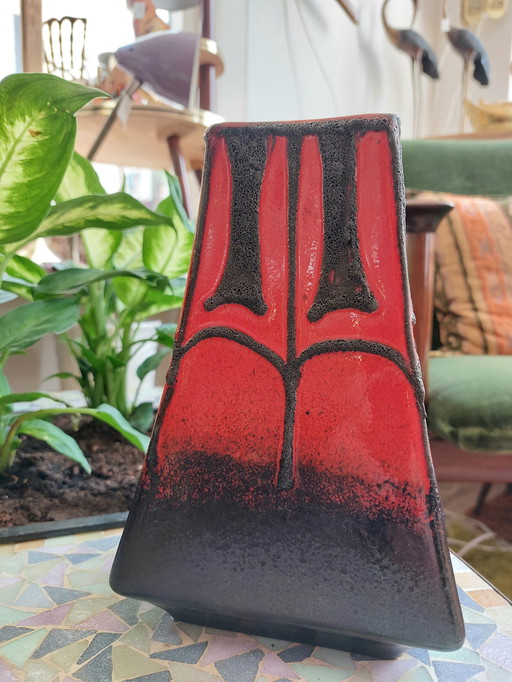 Fat Lava Fatlava Deutschland Vase Vase Rot Braun Vintage