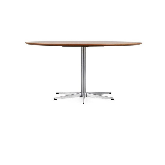 Image 1 of Runder Teakholztisch von Arne Jacobsen für Fritz Hansen, 1967